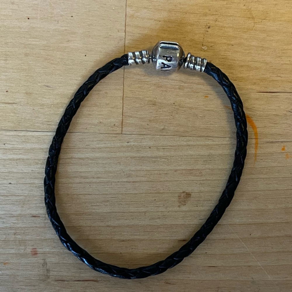 Pandora Black Braided Bracelet with Silver Clasp